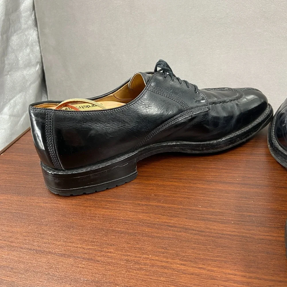 Allen Edmonds Dellwood 1304 Mens 10 R Dress Shoes Black Leather Split Toe Oxford